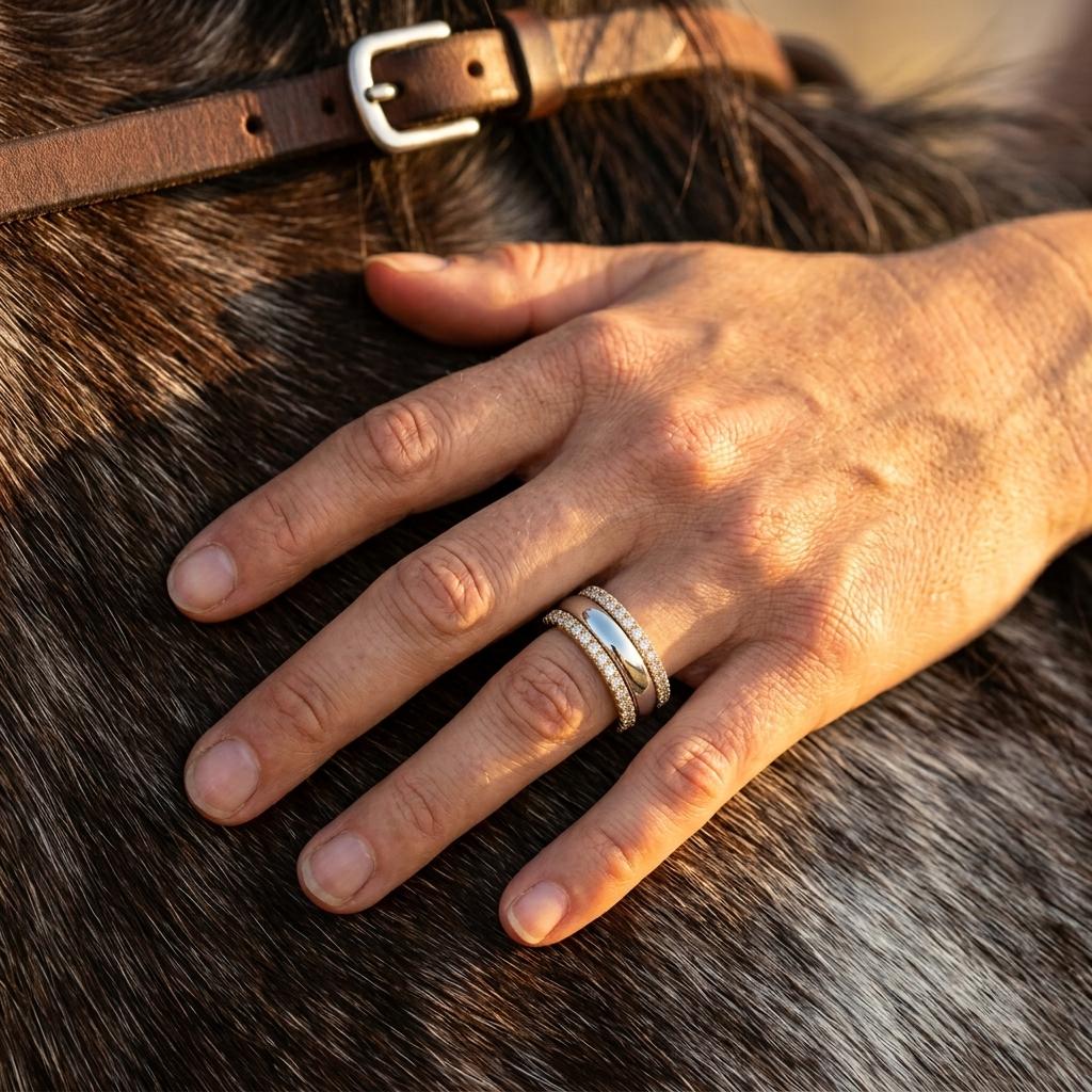 Vintage Gold Textured Round Ring