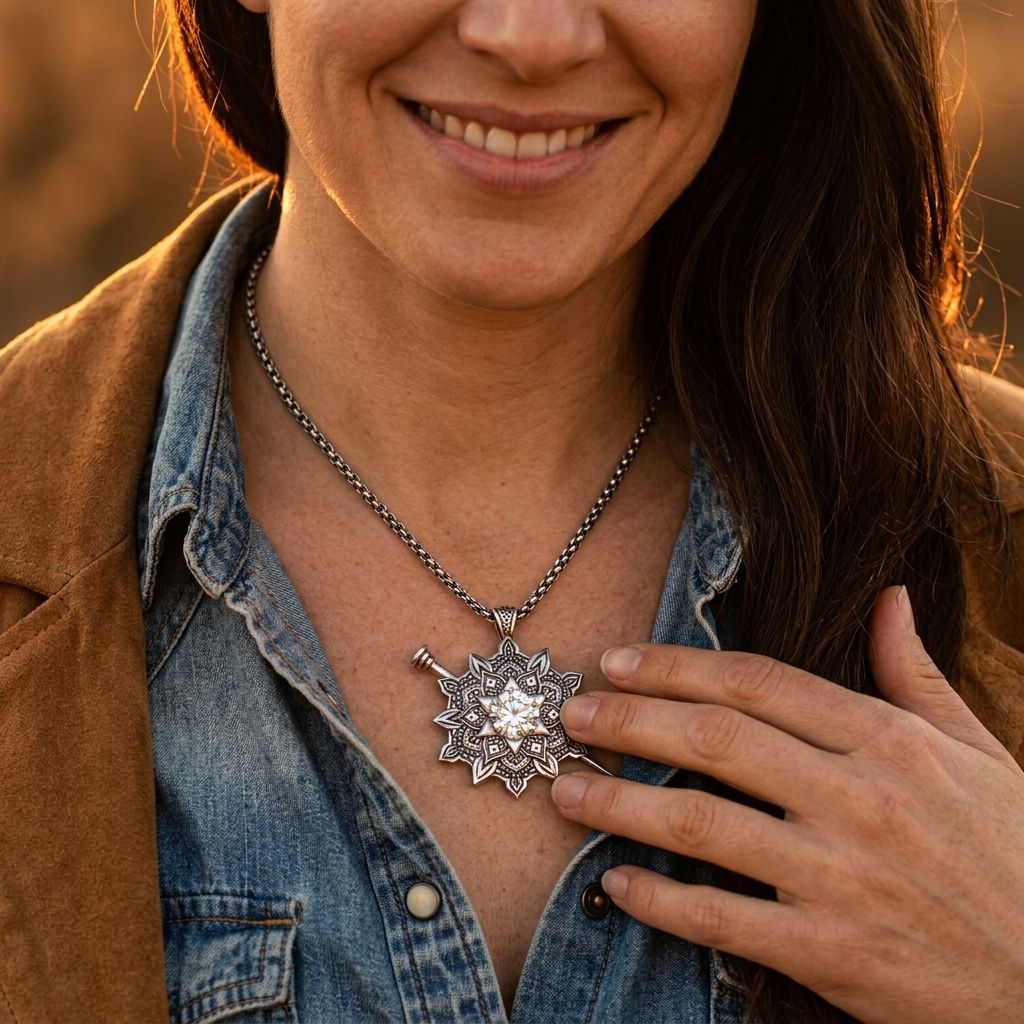 Vintage Silver Filigree Flower Necklace