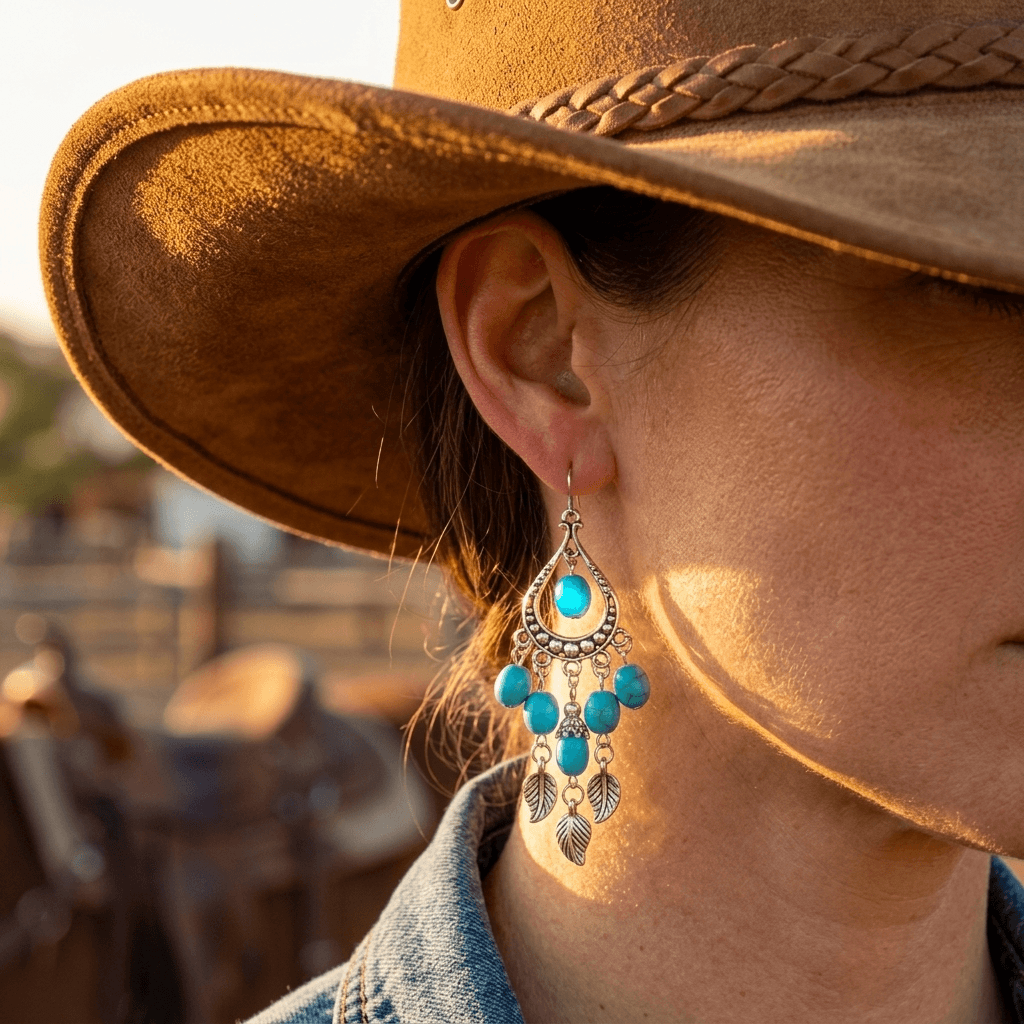 Wild Leaf Gold Plated Drop Earrings
