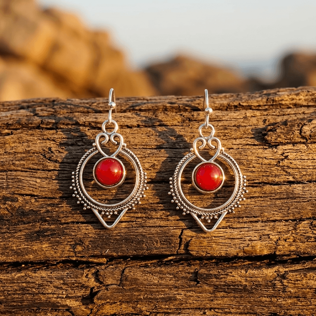 Vintage Elegant Gold Hollow Resin Round Earrings